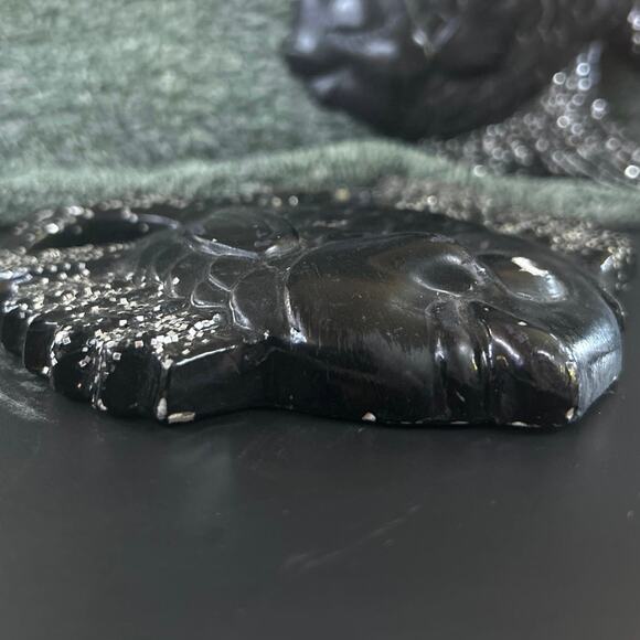 1954 Miller Studios Chalkware Kissing Fish Plaster Black and Sparkly MCM - Picture 12 of 14